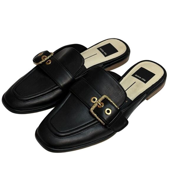 Dolce Vita Black Mules Slides Shoes Size 7 Stella Meegan Closed Toe - Picture 1 of 6